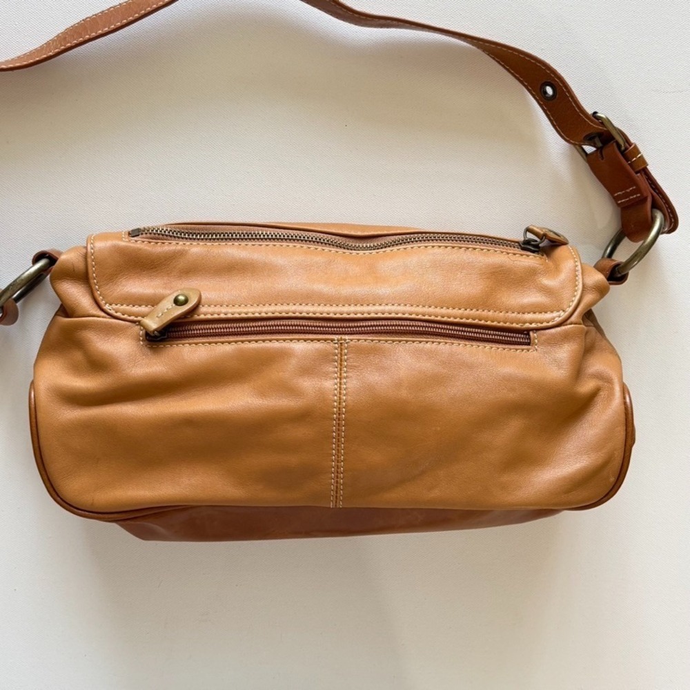LUCE Leather Hobo Handbag Purse Shoulder Bag Brown‎ Tan Zip Closure Boho - Picture 9 of 16
